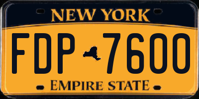 NY license plate FDP7600