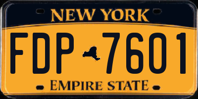 NY license plate FDP7601