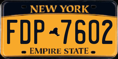 NY license plate FDP7602