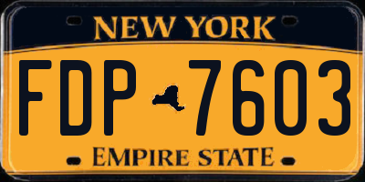 NY license plate FDP7603