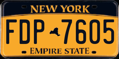 NY license plate FDP7605