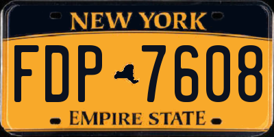 NY license plate FDP7608