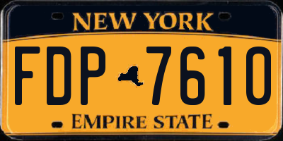 NY license plate FDP7610