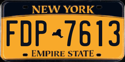 NY license plate FDP7613