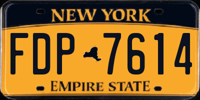 NY license plate FDP7614