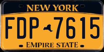 NY license plate FDP7615
