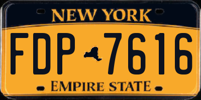 NY license plate FDP7616