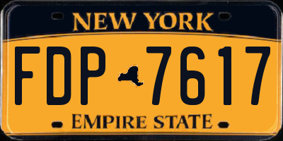 NY license plate FDP7617