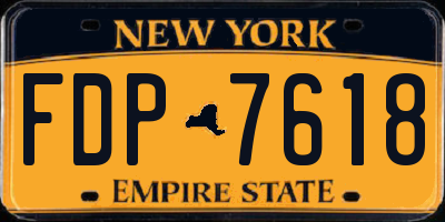 NY license plate FDP7618