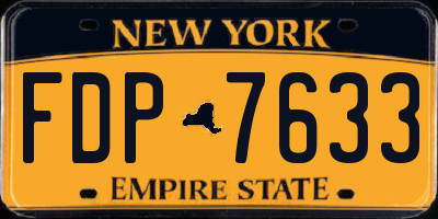 NY license plate FDP7633