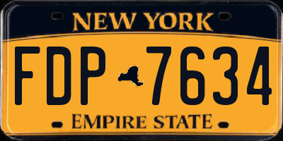NY license plate FDP7634