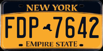 NY license plate FDP7642