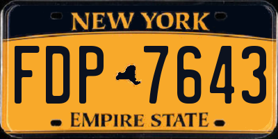 NY license plate FDP7643