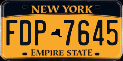 NY license plate FDP7645