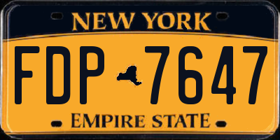 NY license plate FDP7647