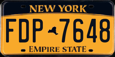 NY license plate FDP7648