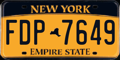 NY license plate FDP7649