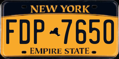 NY license plate FDP7650