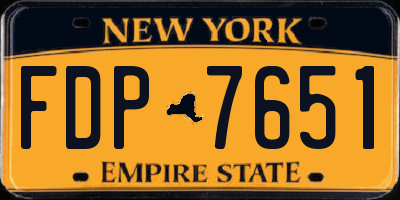 NY license plate FDP7651