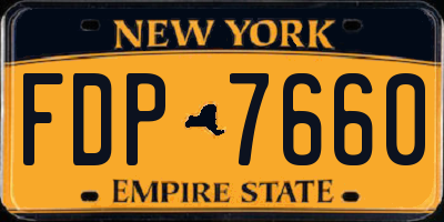NY license plate FDP7660