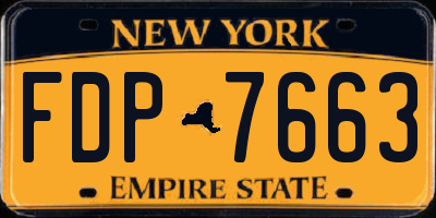 NY license plate FDP7663