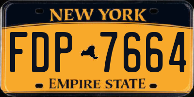 NY license plate FDP7664