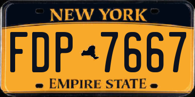 NY license plate FDP7667