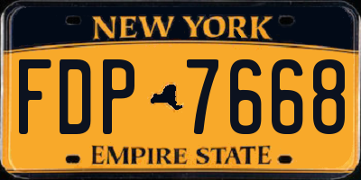 NY license plate FDP7668