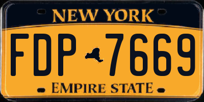 NY license plate FDP7669