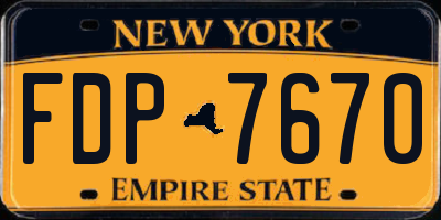 NY license plate FDP7670