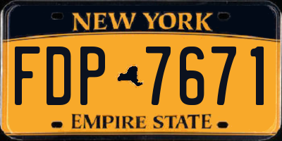 NY license plate FDP7671