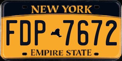 NY license plate FDP7672