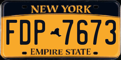 NY license plate FDP7673