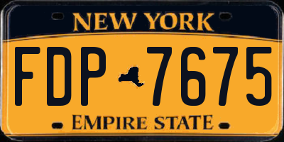 NY license plate FDP7675