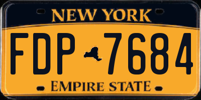 NY license plate FDP7684
