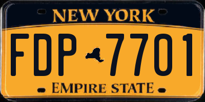 NY license plate FDP7701