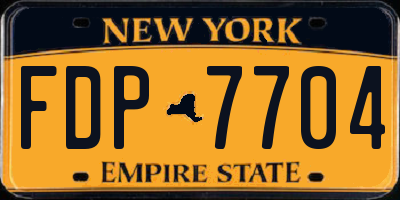 NY license plate FDP7704