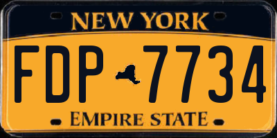 NY license plate FDP7734