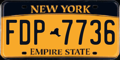NY license plate FDP7736