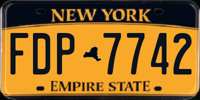 NY license plate FDP7742