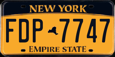 NY license plate FDP7747