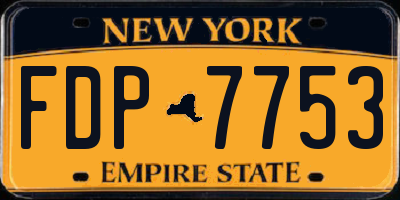 NY license plate FDP7753