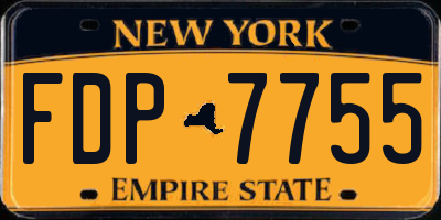 NY license plate FDP7755