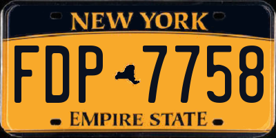 NY license plate FDP7758