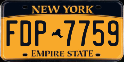 NY license plate FDP7759