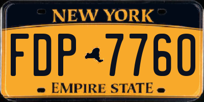 NY license plate FDP7760