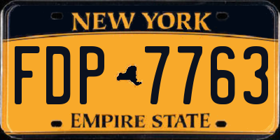 NY license plate FDP7763
