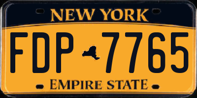 NY license plate FDP7765