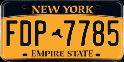 NY license plate FDP7785