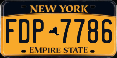 NY license plate FDP7786